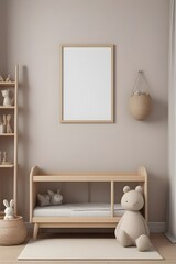 Empty blank mock up poster frame with copy space. Room.
