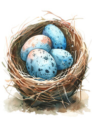 Obraz premium Colorful Easter watercolor illustration isolated 