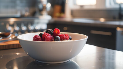 Fresh red raspberries in a bowl.