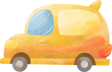 Cartoon car, illustration, isolated on white background