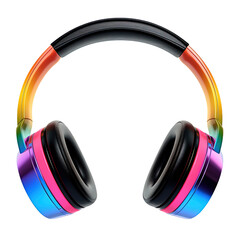 Headphones music on white or transparent background