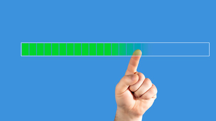 Virtual Screen Loading Process. Hand on Virtual Screen Loading.