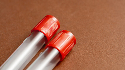 Doping Test, Two tubes with athlete's blood taken for doping.