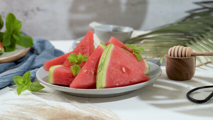 Fresh ripe sliced watermelon