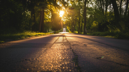 Fototapeta premium sunset on the road