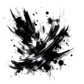 recommend clip art: Abstract black in splash, paint, brush strokes, stain grunge isolated on a transparent  background,