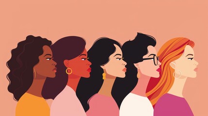 Diverse Group of Women Illustration Generative AI