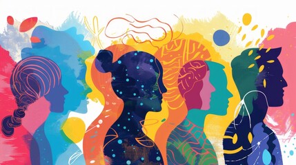 Flat Illustration of Autism Spectrum Disorders and Neurodiversity Awareness Generative AI