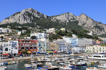 Colorful harbor in Capri, Italy