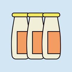 Drinkable yoghurt bottle vector icon