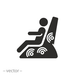 Plakaty  electrical masseur icon, massage chair, treatment muscles back and legs, thin line symbol on white background - vector illustration