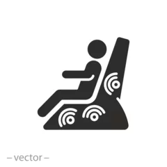 Cercles muraux Visage de femme electrical masseur icon, massage chair, treatment muscles back and legs, thin line symbol on white background - vector illustration