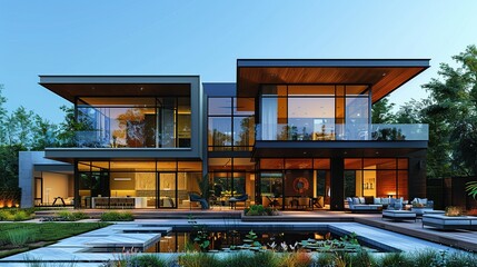 Modern luxury home showcasing sleek design, elegant architecture, and upscale amenities.