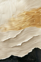 Texture waves painting gold and black minimalist background