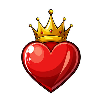 red heart with crown