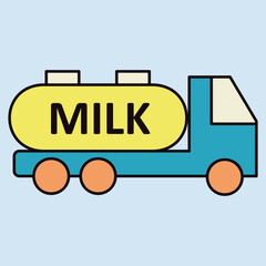 Truck with milk vector icon