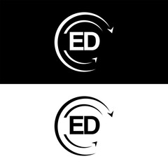 ED letter  logo minimal unique and simple logo design, ED creative modern monogram logo style