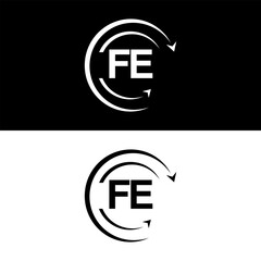 FE letter  logo minimal unique and simple logo design, FE creative modern monogram logo style
