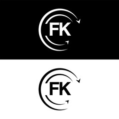 Obraz premium FK letter logo minimal unique and simple logo design, FK creative modern monogram logo style