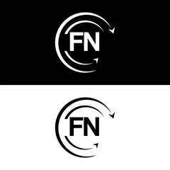 FN letter  logo minimal unique and simple logo design, FN creative modern monogram logo style
