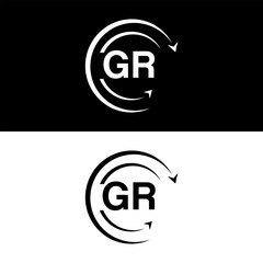 GR letter  logo minimal unique and simple logo design, GR creative modern monogram logo style
