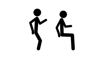 Hemorrhoids pain sign, black isolated silhouette