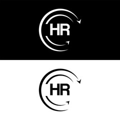 HR letter  logo minimal unique and simple logo design, HR creative modern monogram logo style
