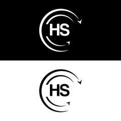 HS letter  logo minimal unique and simple logo design, HS creative modern monogram logo style
