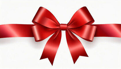 red ribbon on isolated white bacground