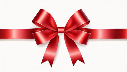 red ribbon on isolated white bacground