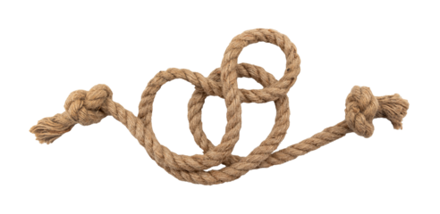 Jute. Twisted linen rope on a white background. Rope