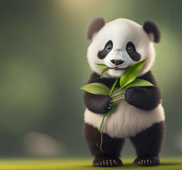 Mała słodka panda - obrazy, fototapety, plakaty