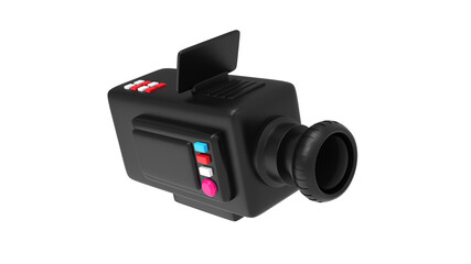 3d render movie recorder video camera for film or live cinema streaming isolated icon illustration

