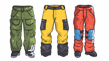 Cartoon drawing of winter pants with braces