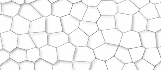 Abstract white stained glass background pattern .white stained glass window art background .seamless pattern with 3d shapes vector vintage design .