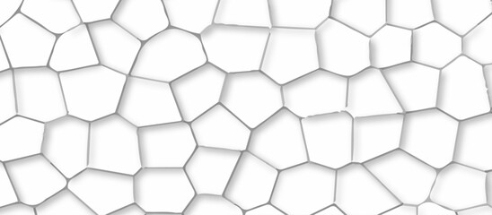 Fototapeta premium Abstract white stained glass background pattern .white stained glass window art background .seamless pattern with 3d shapes vector vintage design .