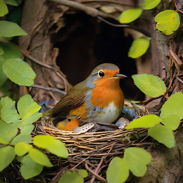 Explore the nesting habits of Robin and how they care for their young.