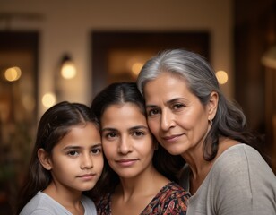 Obraz premium Generations of Hispanic Women: A Latino Family Portrait