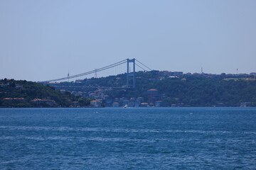 Fototapeta premium Cityscape View from the water to buildings in the city of Istanbul 