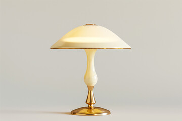 Mid century lamp on a white background, with golden leg - 750171644