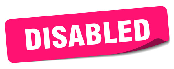 disabled sticker. disabled label