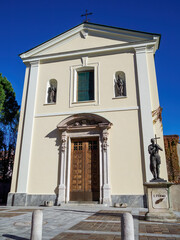 Fototapeta na wymiar Historic church of San Fermo at Albiate, Brianza, Italy