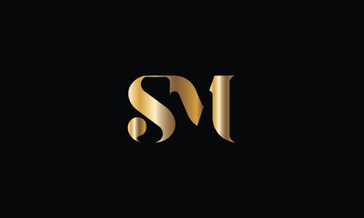 SM, MS, S, M, Abstract Letters Logo Monogram