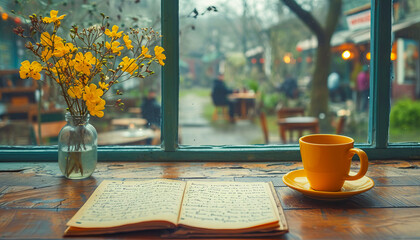 Visual composition with literary element, April, National Poetry Month, Culture concept, generative ai