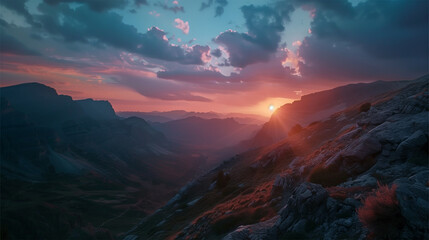 Mountain sunrise landscape photography