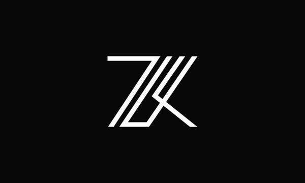 ZK, KZ, Z, K, Abstract Letters Logo monogram