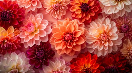 Dahlia Flowers Highlighted: A Colorful Mix for Inspiration Generative AI