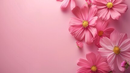 Fototapeta na wymiar Pink Flower Banner for Mother's Day Generative AI