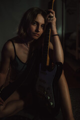 Obraz na płótnie Canvas Девушка с гитарой 