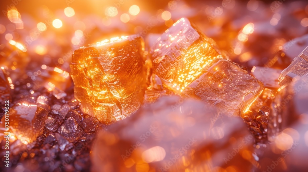 Aufkleber a pile of ice cubes sitting on top of a pile of ice cubes on top of a pile of ice cubes next to a pi